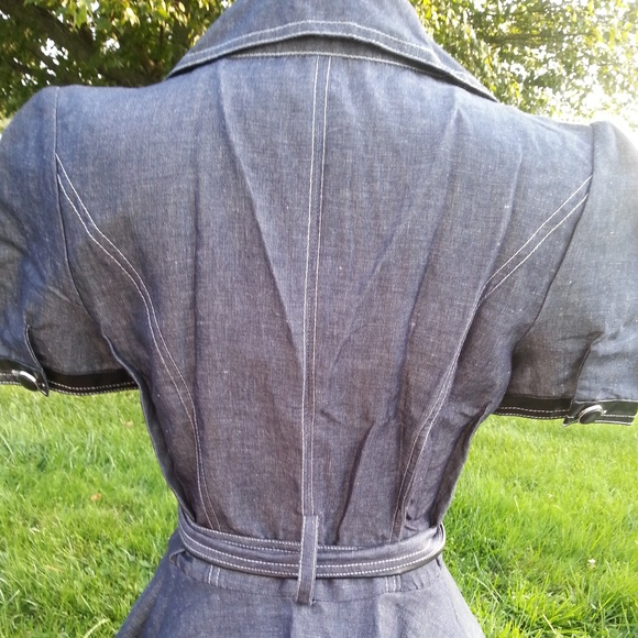 Arden B Belted Jacket Denim Style Medium M - Picture 2 of 3